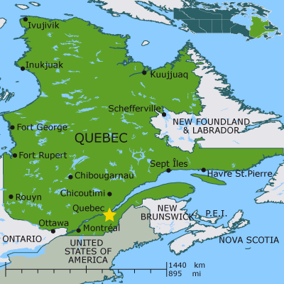 Map of Quebec