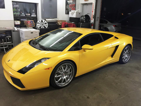 Lamborghini Gallardo in the garage.